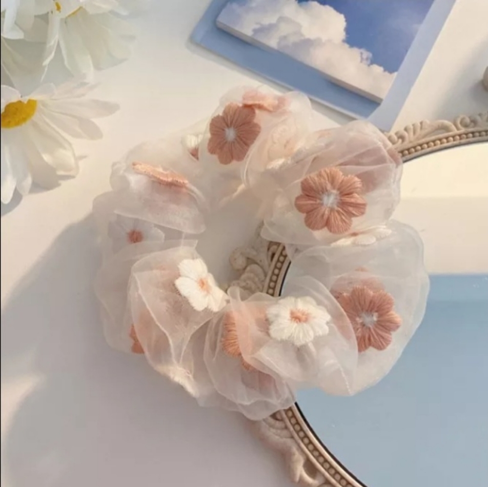 Sets of Floral Scrunchies